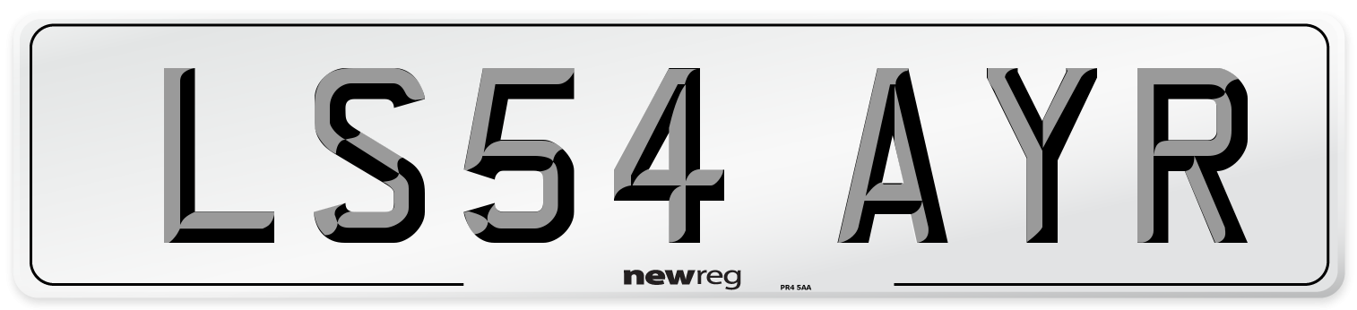 LS54 AYR Number Plate from New Reg